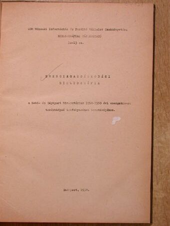 Energiagazdálkodási bibliográfia [antikvár]