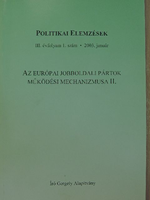Csaba Lajos - Politikai Elemzések 2003. január [antikvár]