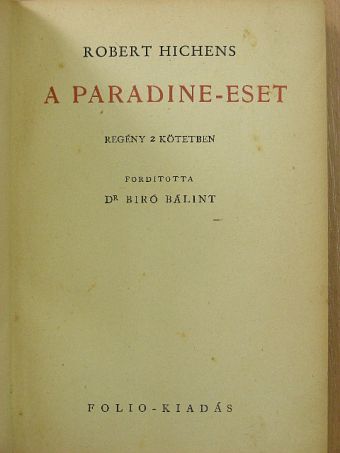 Robert Hichens - A Paradine-eset I-II. [antikvár]