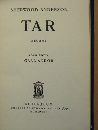 Sherwood Anderson - Tar [antikvár]