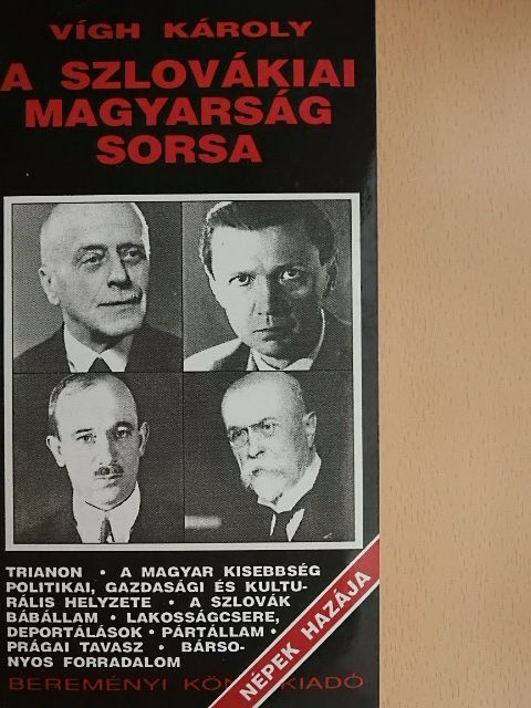 Vígh Károly - A szlovákiai magyarság sorsa [antikvár]