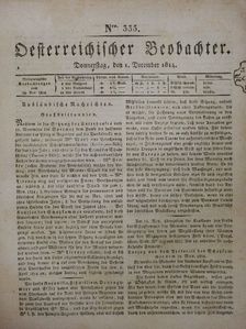 Österreichischer Beobachter 1. december - 31 december 1814. (gótbetűs) [antikvár]