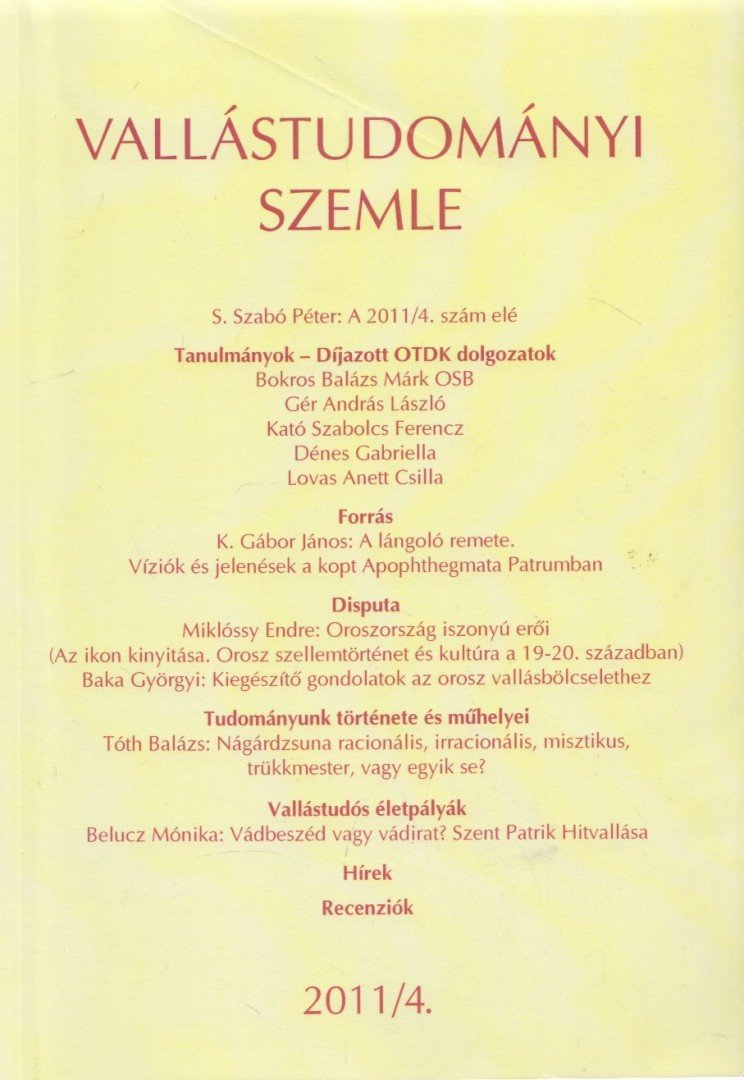 S. Szabó Péter - Vallástudományi Szemle 2011/4. [antikvár]