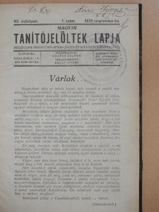 Balogh Béla - Magyar Tanítójelöltek Lapja 1932. szeptember-1933. június [antikvár]