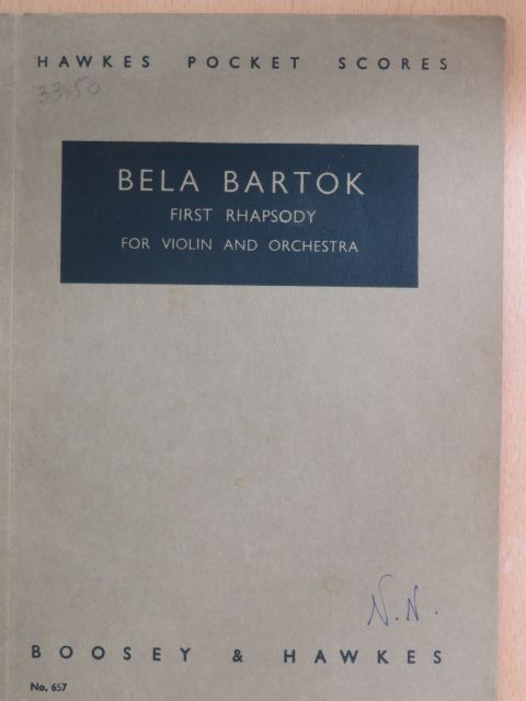 Bartók Béla - First Rhapsody for Violin and Orchestra [antikvár]