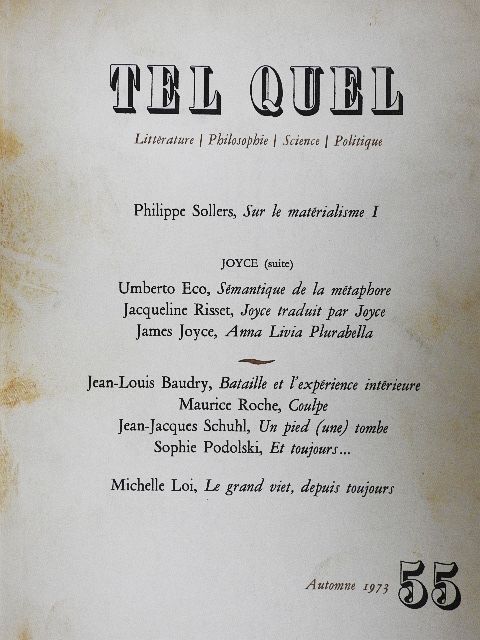Jacqueline Risset - Tel quel Automne 1973/55 [antikvár]