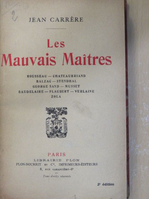 Jean Carrére - Les Mauvais Maitres [antikvár]