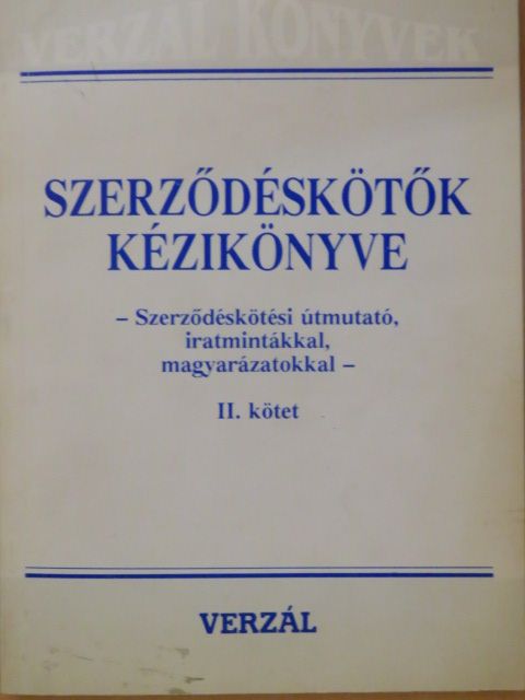 Bártfai Béla - Szerződéskötők kézikönyve II. (töredék) [antikvár]