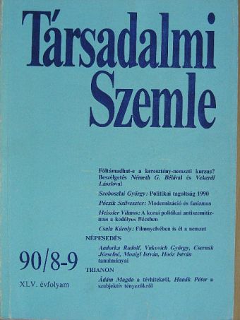 Ádám Magda - Társadalmi Szemle 1990. augusztus-szeptember [antikvár]