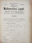 Máday János - Középiskolai mathematikai lapok 1895-1896. (nem teljes évfolyam)/1896-1897. október-junius [antikvár]