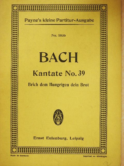 Johann Sebastian Bach - Kantate No. 39 [antikvár]