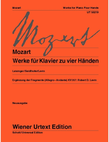 MOZART, W,A, - WERKE FÜR KLAVIER ZU VIER HAENDEN (LEISINGER/SEIDLHOFER/LEVIN) WIENER URTEX