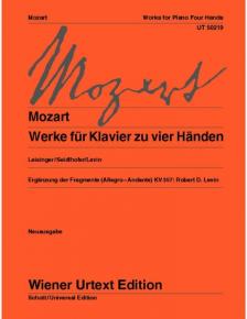 MOZART, W,A, - WERKE FÜR KLAVIER ZU VIER HAENDEN (LEISINGER/SEIDLHOFER/LEVIN) WIENER URTEX
