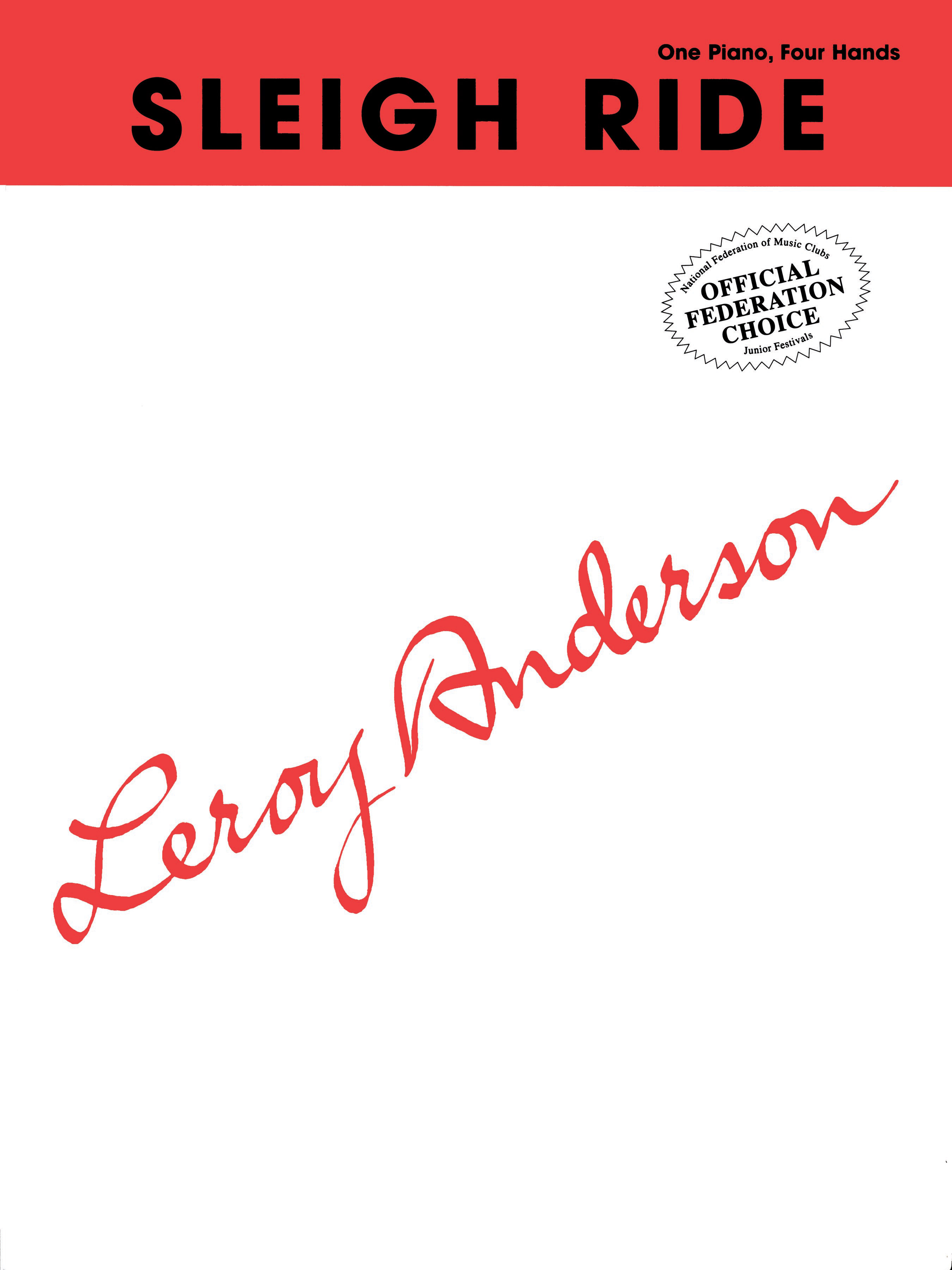 ANDERSON, LEROY - SLEIGH RIDER (ONE PIANO, FOUR HANDS)