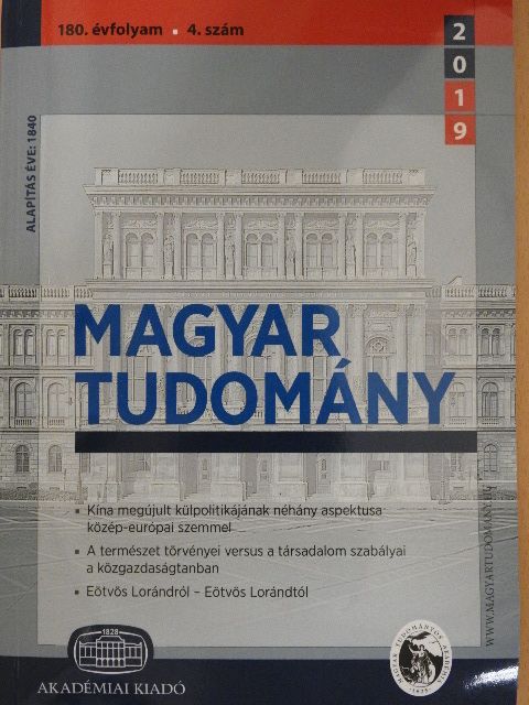 Antonio Tencati - Magyar Tudomány 2019/4. [antikvár]