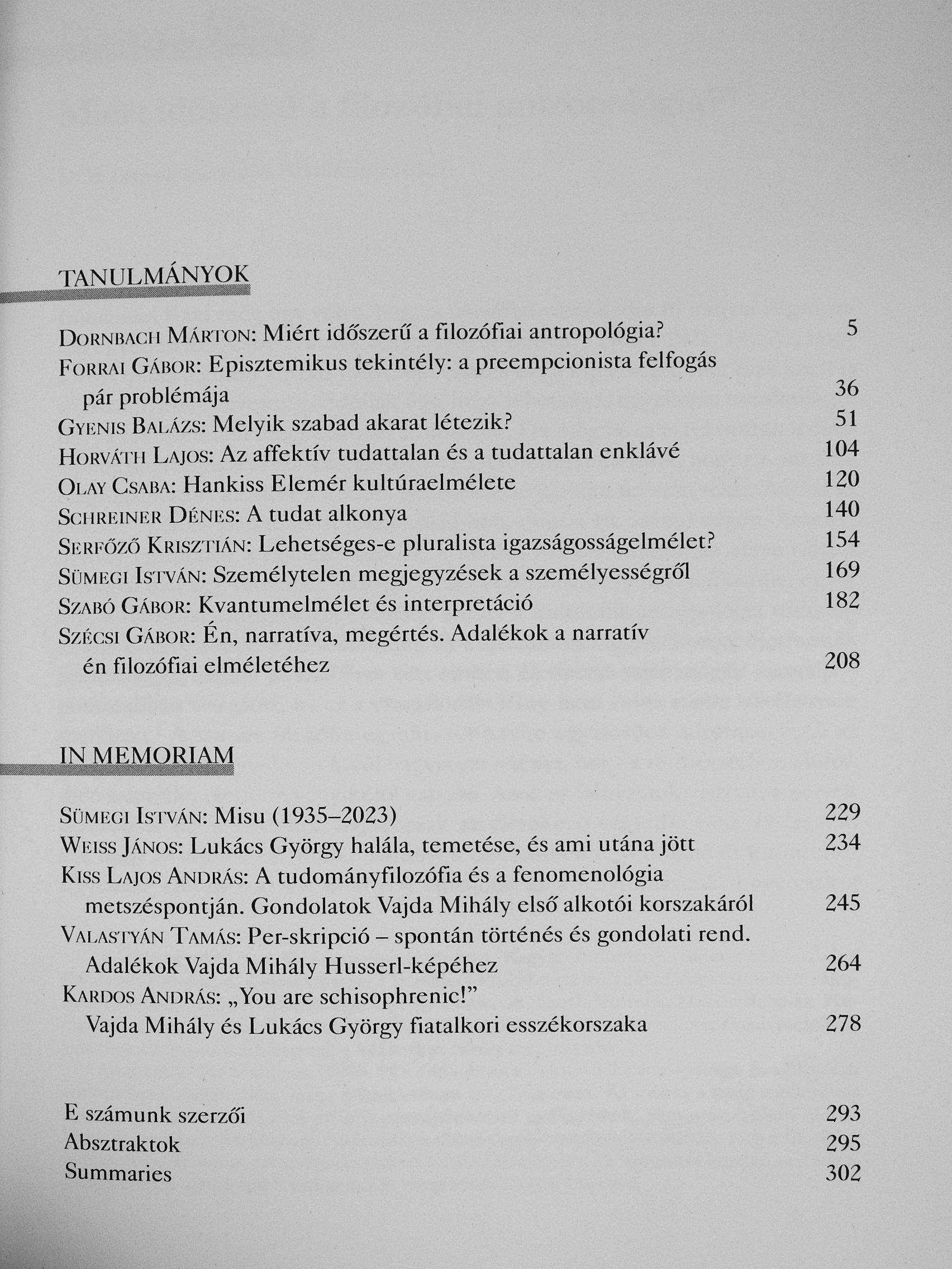 Dornbach Márton - Magyar Filozófiai Szemle 2024. (nem teljes évfolyam) [antikvár]