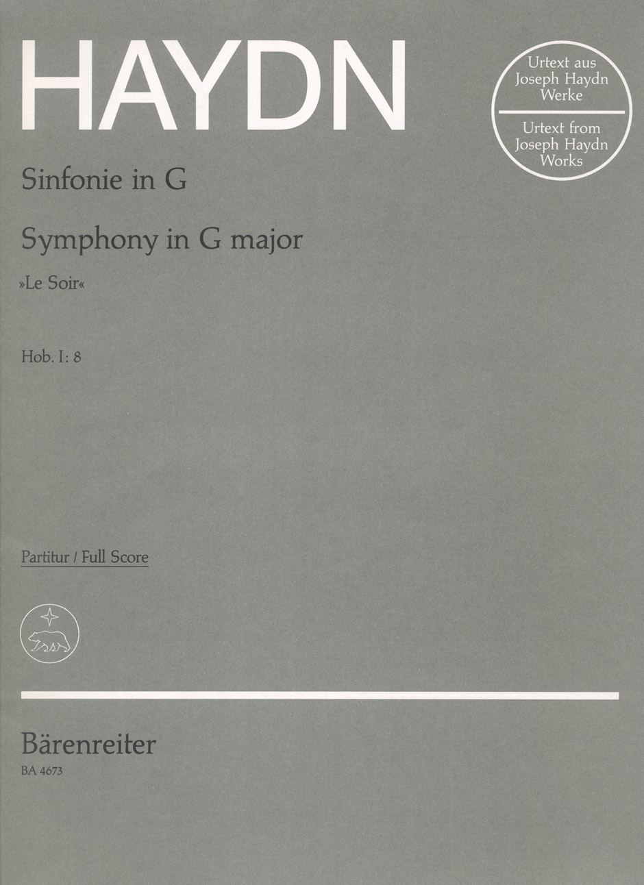 HAYDN JOSEPH - SINFONIE IN G "LE SOIR" HOB. I: 8 PARTITUR URTEXT, HERAUSGEGEBEN VON JÜRGEN BRAUN & SONJA GERLACH