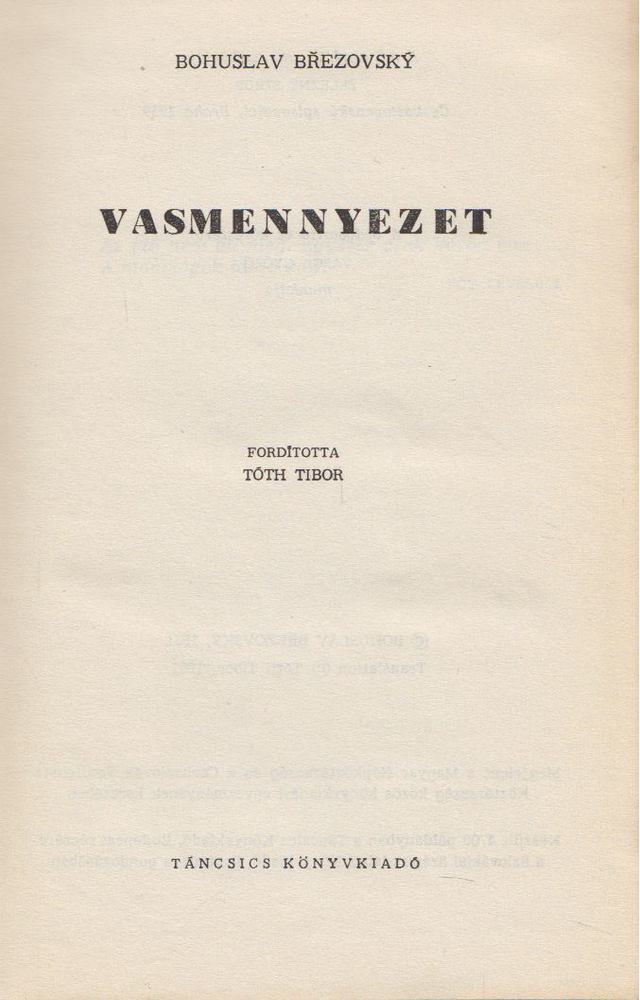 Brezovsky, Bohuslav - Vasmennyezet [antikvár]