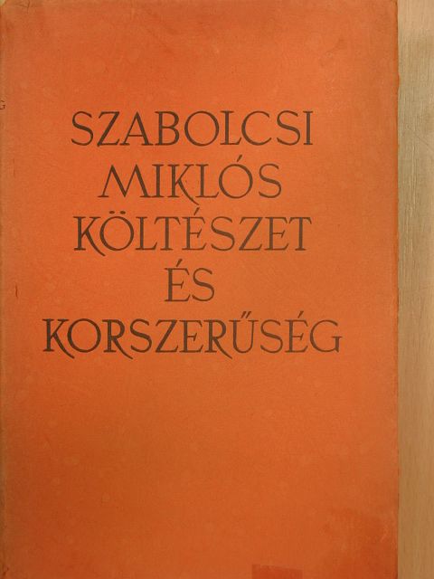 Szabolcsi Miklós - Költészet és korszerűség [antikvár]
