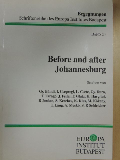Gy. Bándi - Before and after Johannesburg [antikvár]