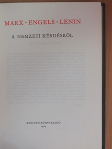 Friedrich Engels - A nemzeti kérdésről [antikvár]
