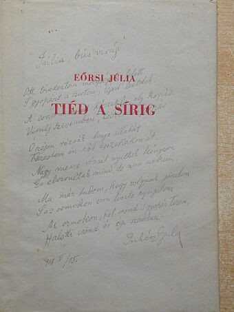 Eőrsi Júlia - Tiéd a sírig [antikvár]
