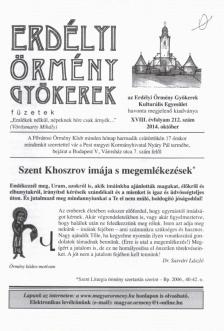 Béres L. Attila - Erdélyi Örmény Gyökerek - füzetek (XVIII. évfolyam 212. szám 2014. október) [antikvár]