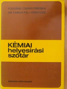 Dr. Fábián Pál - Kémiai helyesírási szótár [antikvár]
