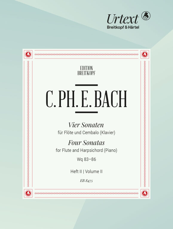 BACH, C.PH.E. - VIER SONATEN FÜR FLÖTE UND CEMBALO (KLAVIER) Wq 85-86 HEFT II URTEXT (BRAUN / PETRENZ)