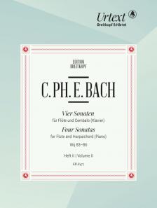 BACH, C.PH.E. - VIER SONATEN FÜR FLÖTE UND CEMBALO (KLAVIER) Wq 85-86 HEFT II URTEXT (BRAUN / PETRENZ)