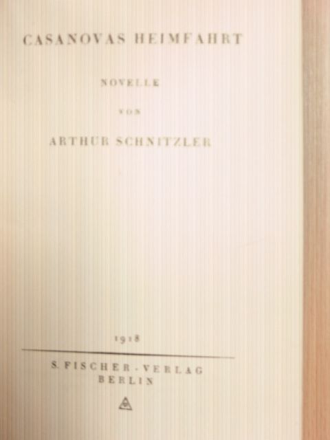 Arthur Schnitzler - Casanovas Heimfahrt [antikvár]
