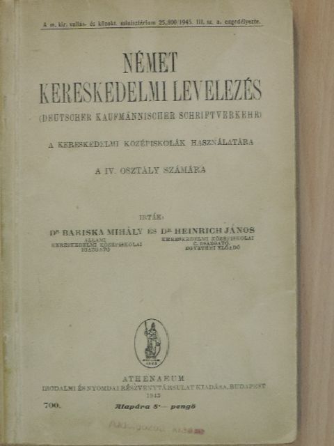 Dr. Bariska Mihály - Német kereskedelmi levelezés [antikvár]