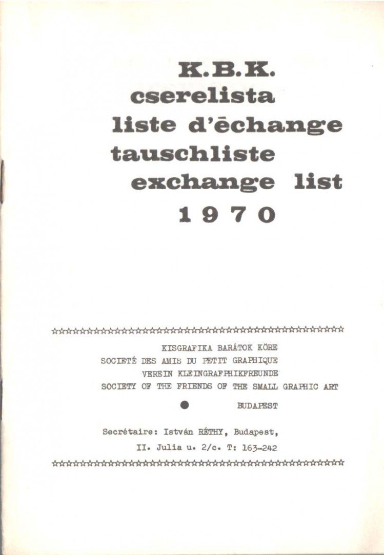 K.B.K. cserelista [antikvár]
