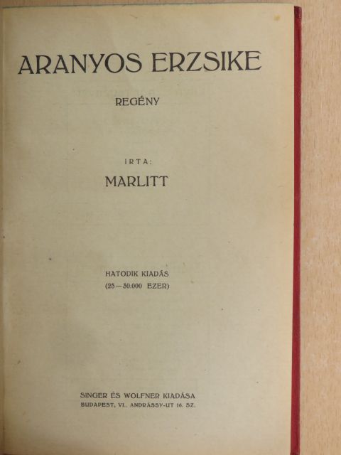 Marlitt - Aranyos Erzsike [antikvár]