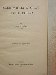 Jánosi Béla - Szerdahely György aesthetikája [antikvár]