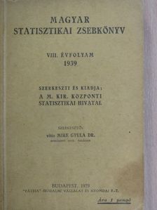 Magyar statisztikai zsebkönyv 1939. [antikvár]