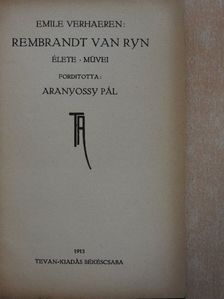 Emile Verhaeren - Rembrandt van Ryn [antikvár]