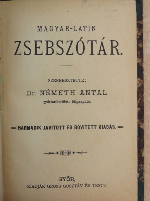 Magyar-latin zsebszótár [antikvár]