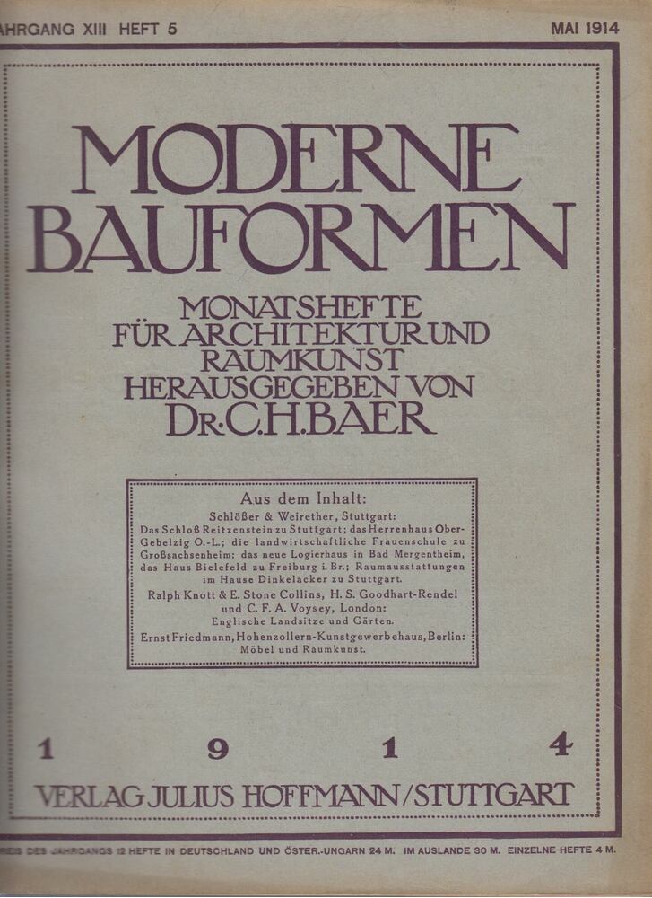 Moderne Bauformen Mai 1914 [antikvár]