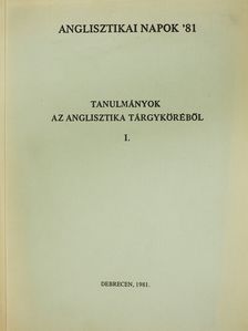 Abádi Nagy Zoltán - Tanulmányok az anglisztika tárgyköréből I. (aláírt példány) [antikvár]