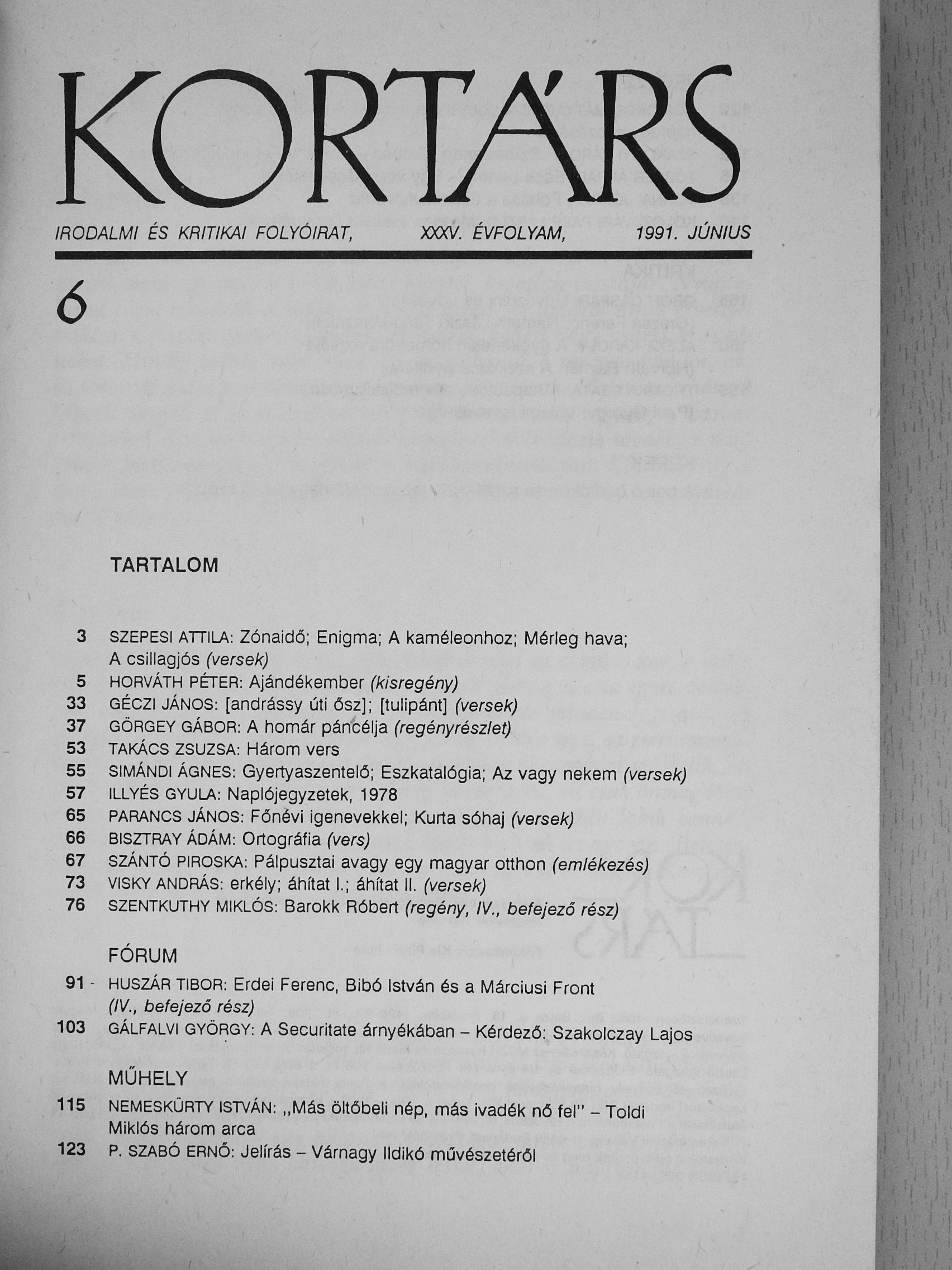 Alexa Károly - Kortárs 1991. június [antikvár]