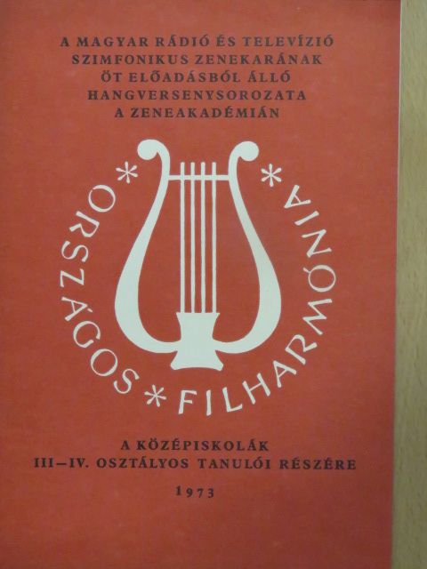 Országos Filharmónia Műsorfüzet 1973 [antikvár]