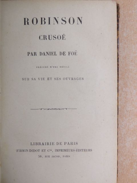 Daniel de Foe - Robinson Crusoé [antikvár]