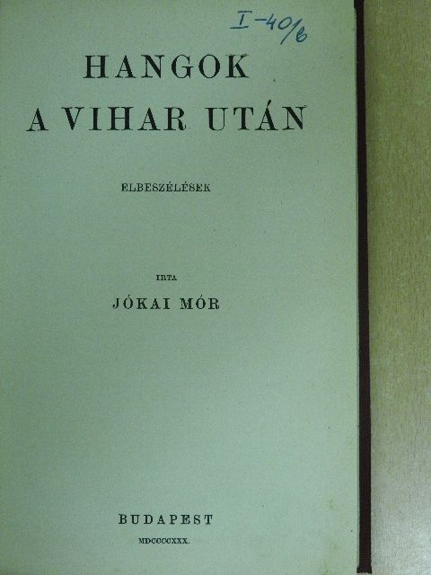 Jókai Mór - Hangok a vihar után [antikvár]