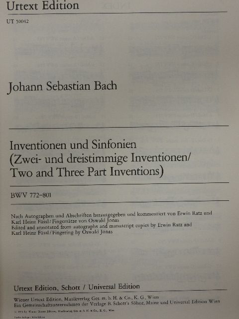 J. S. Bach - Inventionen und Sinfonien/Elemző tanulmányok Bach háromszólamú invencióihoz/Kétszólamú invenciók [antikvár]