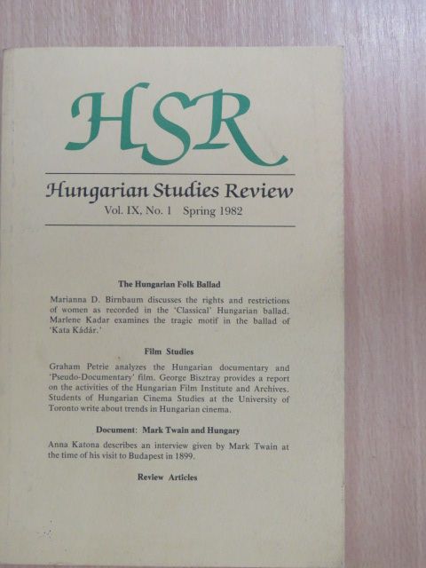 Graham Petrie - Hungarian Studies Review Spring 1982 [antikvár]