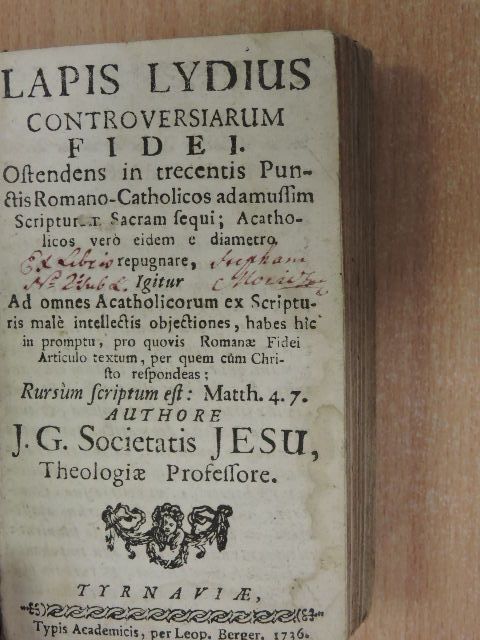 J. G. - Lapis lydius controversiarum fidei [antikvár]
