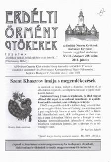 Béres L. Attila - Erdélyi Örmény Gyökerek - füzetek (XVIII. évfolyam 208. szám 2014. június) [antikvár]