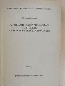 Dr. Mátyás Antal - A polgári közgazdaságtan története az 1870-es évektől napjainkig [antikvár]