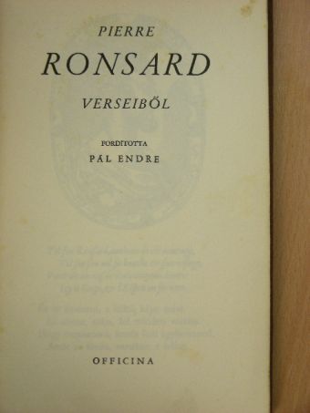Pierre Ronsard - Pierre Ronsard verseiből [antikvár]